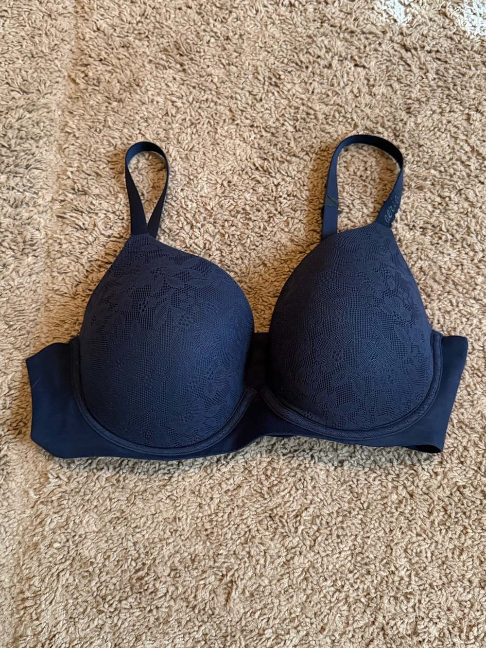 aerie Navy Lace-Detail T-Shirt Bra